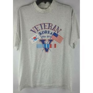 Vintage United States Korea Veteran Shirt Single Stitch Mens Large‎ 1950-1953